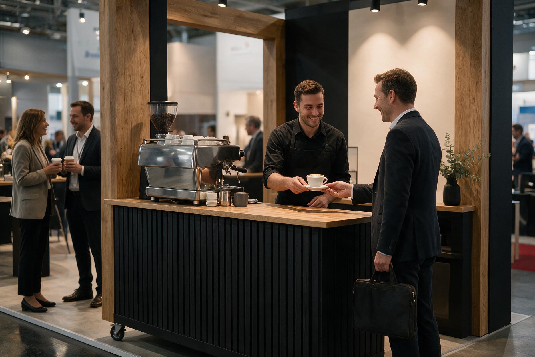 Mobile Kaffeebar und Barista für Messen